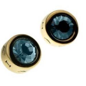 T Tahari Blue Crystal Stud Earrings